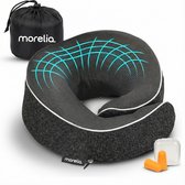 Oreiller cervical Morelia® - Oreiller de voyage de Luxe pour avion et voiture - Mousse à mémoire de forme - Zwart