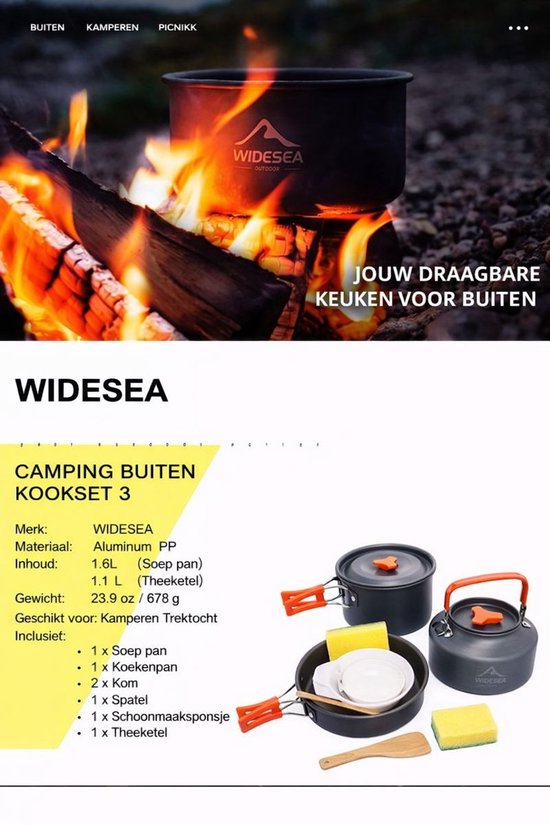 Pannenset - Noodpakket - 8 in 1 Kookset - Oorlog - Nood - Ramp - Thuis - Indoor - Outdoor - Camping Survival - Pan - PFAS vrij - Antiaanbaklaag - 2 tot 3 Personen - Hiking - Lichtgewicht - Aluminium - Koken - Picknick - Reis vakantie - Reizen — afbeelding 3