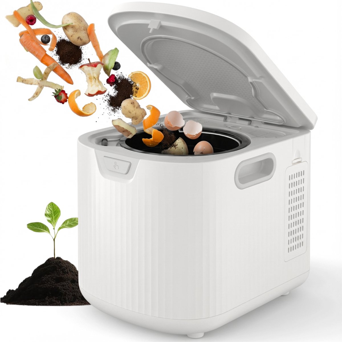 JT Products Slimme Compost Machine Tot 3L – <45 d - Elektrische Compostbak – Keukencomposteerder - Compostmachine – Compostbakje Aanrecht – RVS Compostmaker – Kompostbak – Geurloos & Zelfreinigend – Compostemmer met Deksel – Compostvat – Composteer