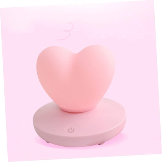 Hartvormig Creatief Kindernachtlampje Oplaadbaar Nachtlampje Voor De Babykamer Nachtlampje Naast Het Bed Led-kinderlampje，10*10*9cm，roze van Merkloos — afbeelding 5