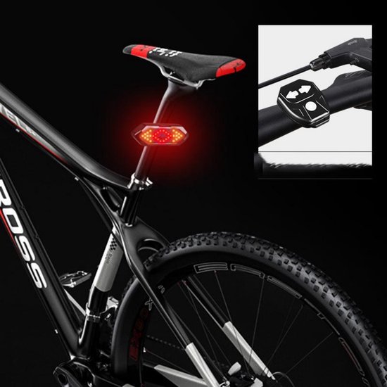 GELLDG Fietsachterlicht - met richtingaanwijzers en afstandsbediening - 5 LED-standen - waterdicht - USB-opladen - geïntegreerde claxon - richtingaanwijzers - compatibel met stuur, helm en bagagedrager — afbeelding 4
