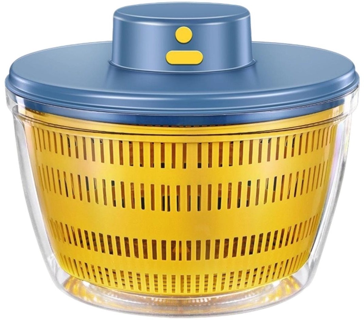 4L Saladedroger - Elektrische saladedroger - Met deksel - Grote capaciteit - Oplaadbaar - Draadloze automatische saladedroger - Antislipvoet - Geschikt voor het wassen van salades, fruit en sla