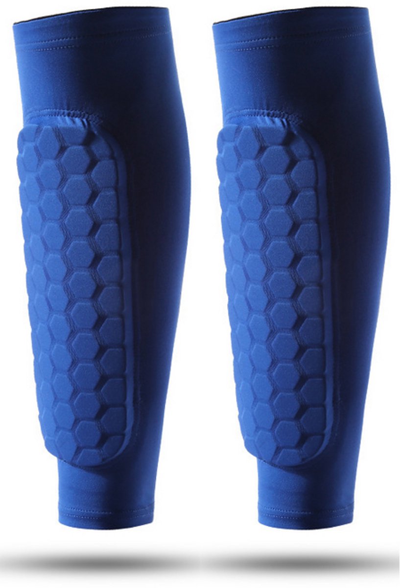 Scheenbeschermers voor voetbal - Scheenbeschermers voor ski's - Lichtgewicht kuitbescherming - Maat XL - blauw-Een paar