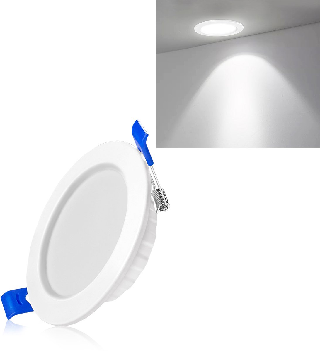 Aufun 20x5W LED Inbouwspot - Koudwit - Plafondspot Voor Woonkamer & Kantoor