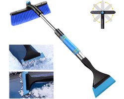 Uitschuifbare ijskrabber met sneeuwborstel - Extra Lange & Telescopische Steel - 3-in-1 Ijskrabber Auto - Ijskrabber - Sneeuwveger - IJskrabber Voor Auto - Afneembare Ijskrabber Auto - Ruitenkrabber auto - Sneeuwkrabber - Raamkrabber