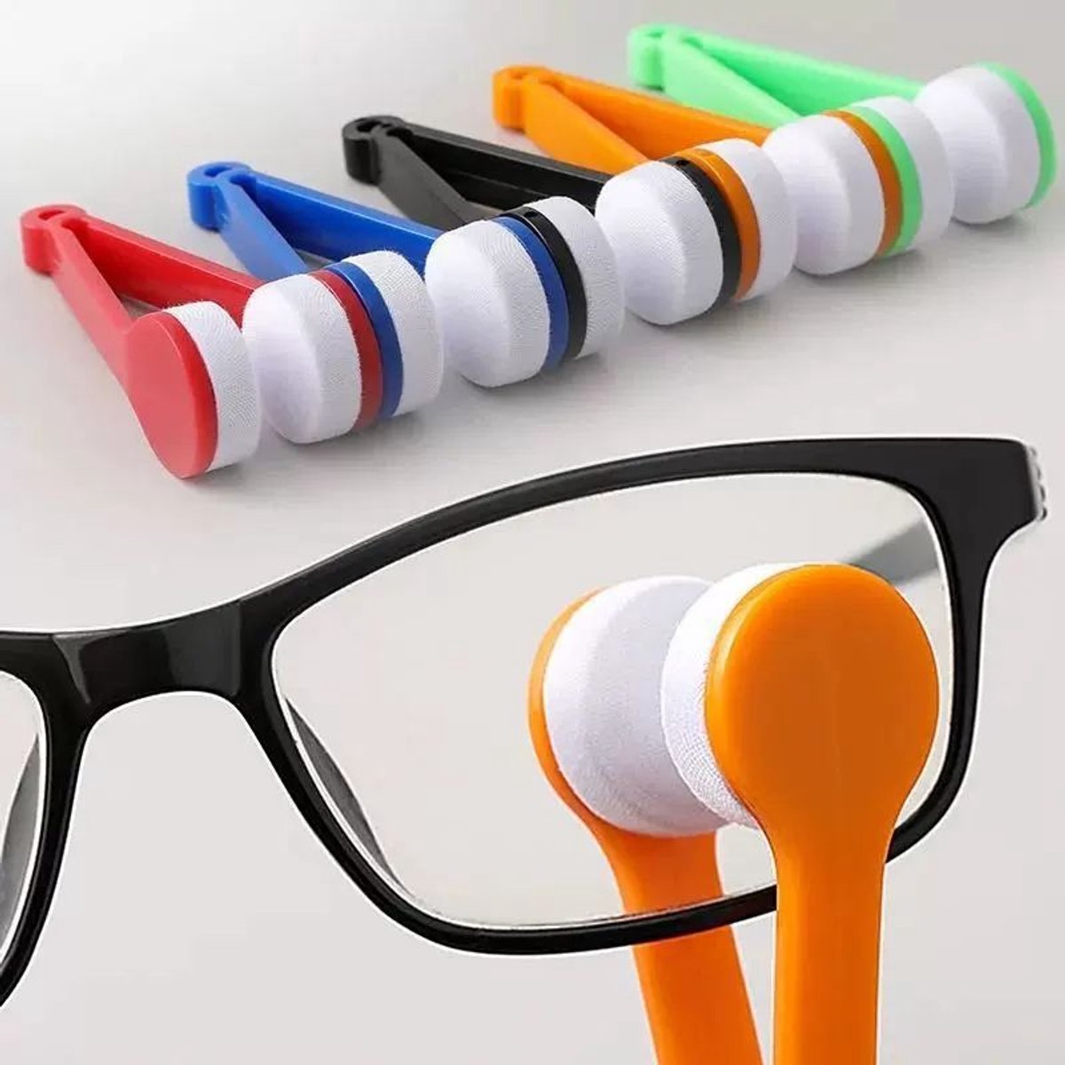 5 stuks mini microvezel brillenreinigers voor zonnebrillen en brillen, zachte borsteltjes, mini microvezel brillenreiniger, reinigingsclip