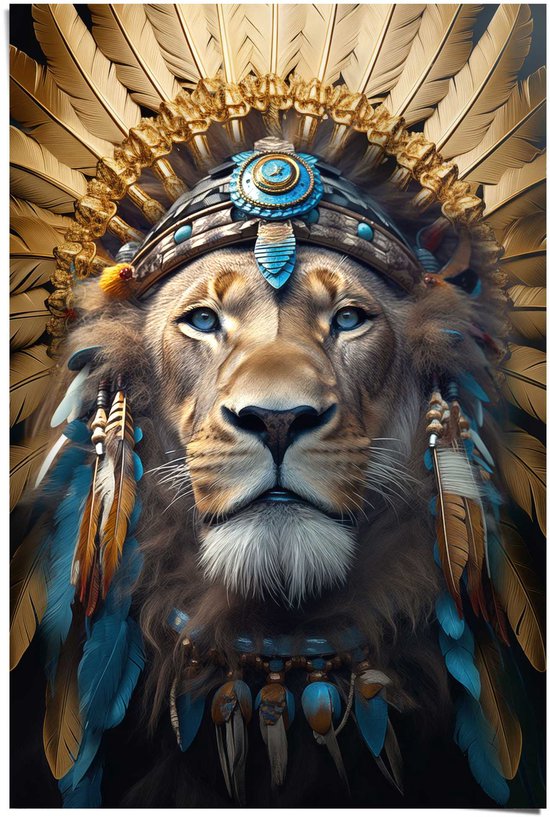 Poster Ornament Lion - 91,5 x 61 - Papier - REINDERS