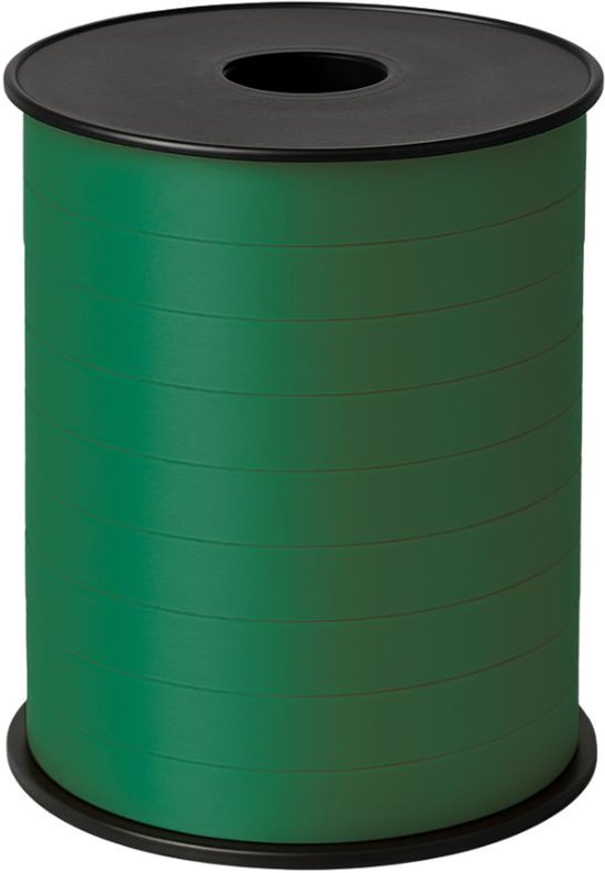 Donkergroene krullint rol met parelmoer metallic finish, 10 mm breed.