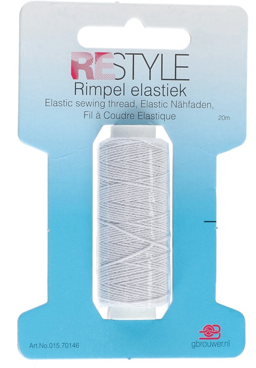 Restyle Rimpel Elastiek 20 meter 009 Wit