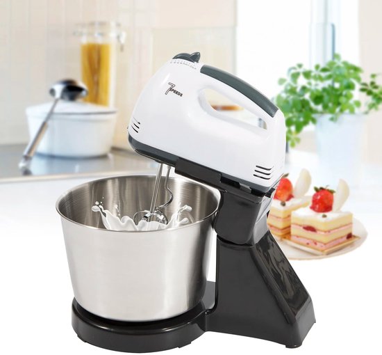 Elektrische Voedselmixer - 7 Snelheidsinstellingen - 1,7L Roterende Mengkom - 100W Keuken Blender - DIY Taart en Deeg Mixer van Merkloos — afbeelding 4