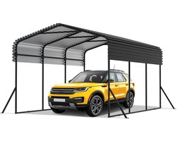 Metalen Carport met Stalen Dak – Weerbestendige Auto Overkapping voor Auto & Motor, Roestvrij, UV-Bestendig, Voor Buiten