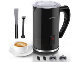 Aigostar Melkopschuimer - 4 in 1 - 115/240ML - Warm en koud opschuimen - BPA vrij - Zwart - Capu