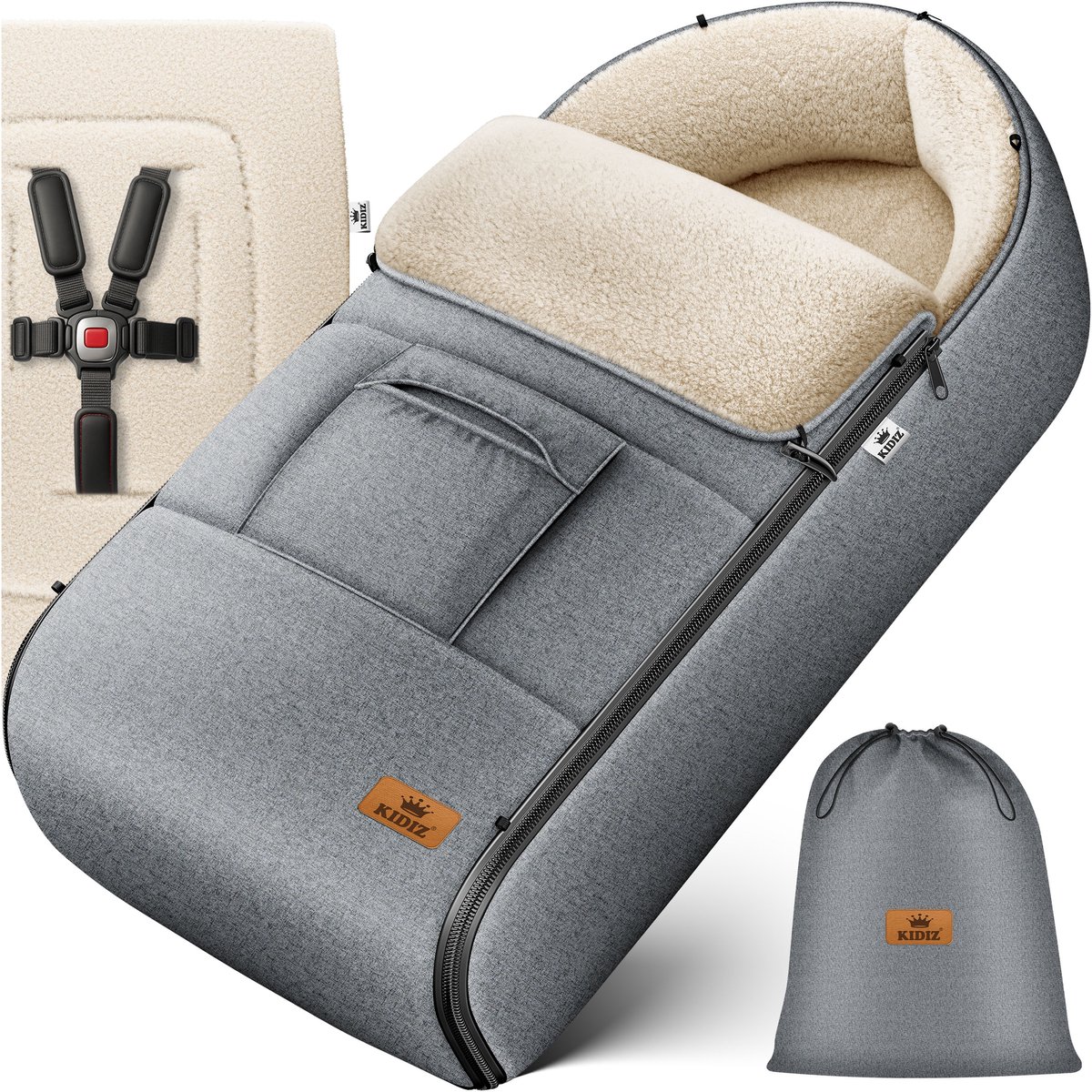 Kidiz Thermo Voetenzak voor Autostoel en Buggy 95 x 50 cm