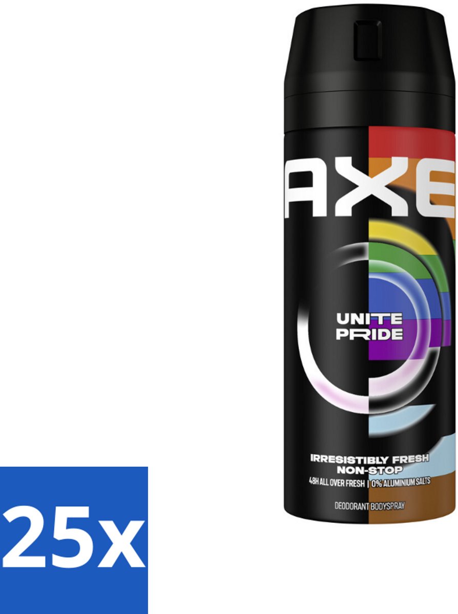 25 x AXE - Deodorant Spray - Unite - Verzorgend - Kruidige Geur - 150 ml - Deodorant Spray - Zweetvermindering - Geurneutralisatie - Frisheid - Zinktechnologie