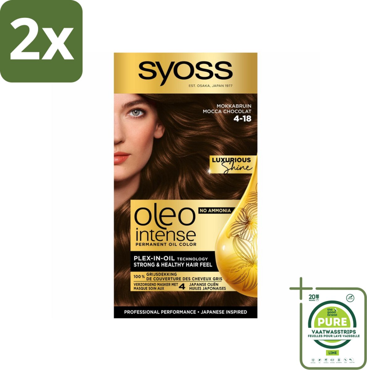 Syoss Oleo Intense - Haarverf - 4-18 - Mokka Bruin - 115ml x 2