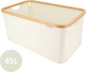 KROMS Wasmand opvouwbaar - Beige - 45L - Laundry basket - Heupwasmand - Opvouwbare wasmand - Opbergmand