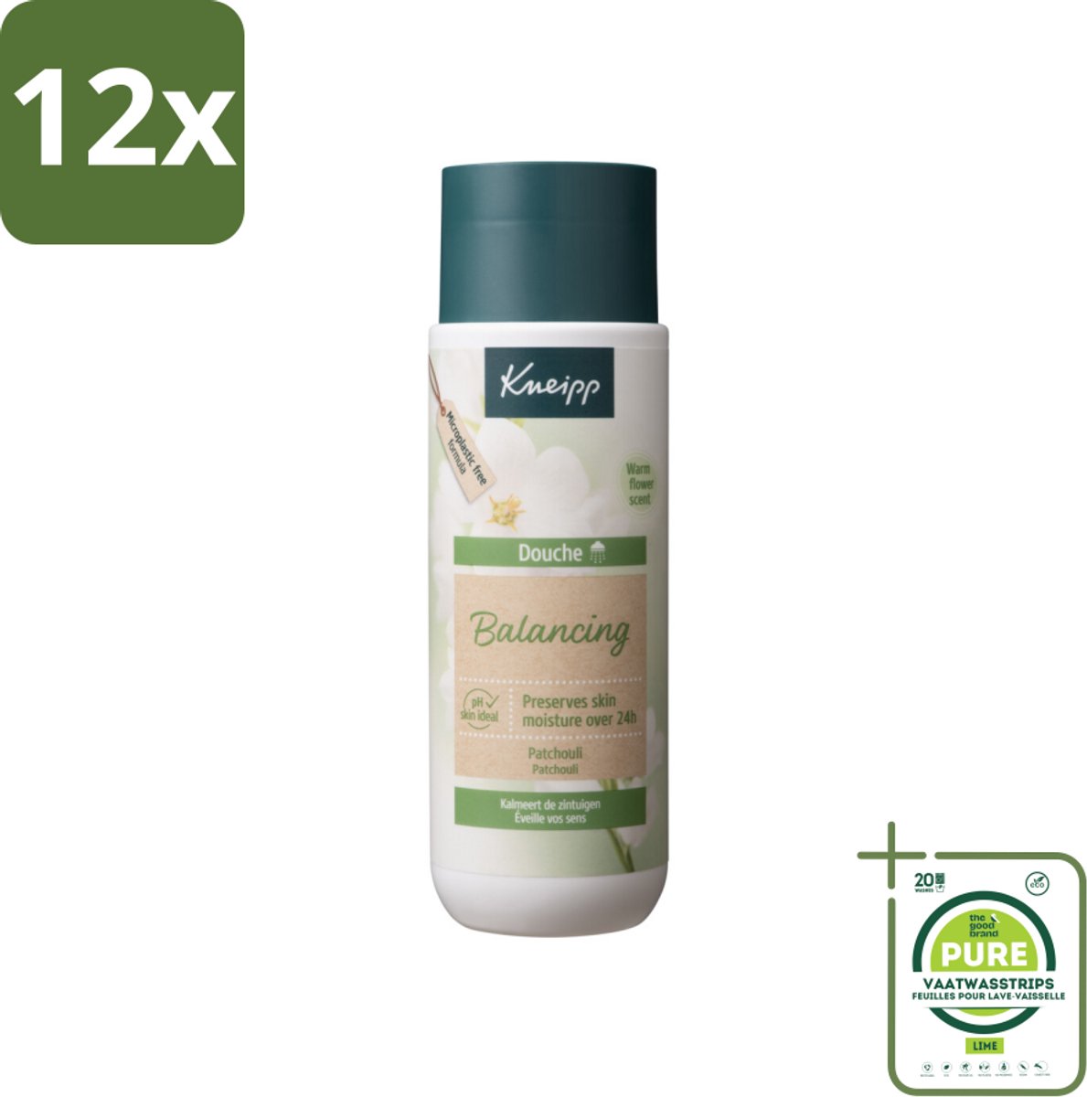 Kneipp - Douchegel - Patchouli - 200 ml - Voordeelverpakking - 12 stuks - Douchegel - Patchouli