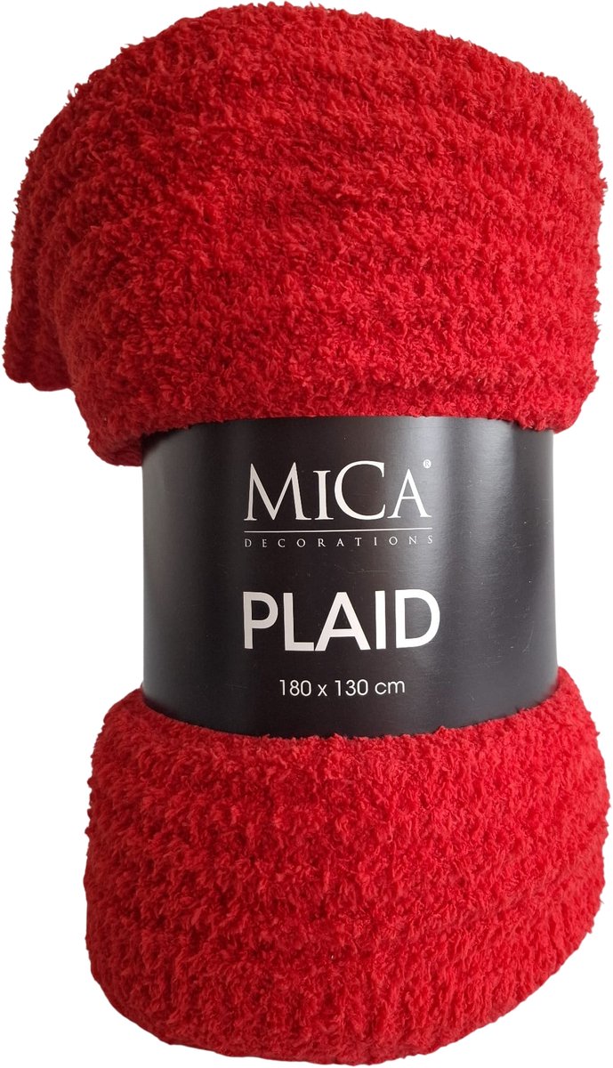 Mica Charlene Fleece Plaid 180x130 cm – Zacht Woondeken – Rood