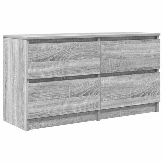 vidaXL - Meuble TV - 100x35x54 - cm - traité - bois - gris - Sonoma - couleur chêne
