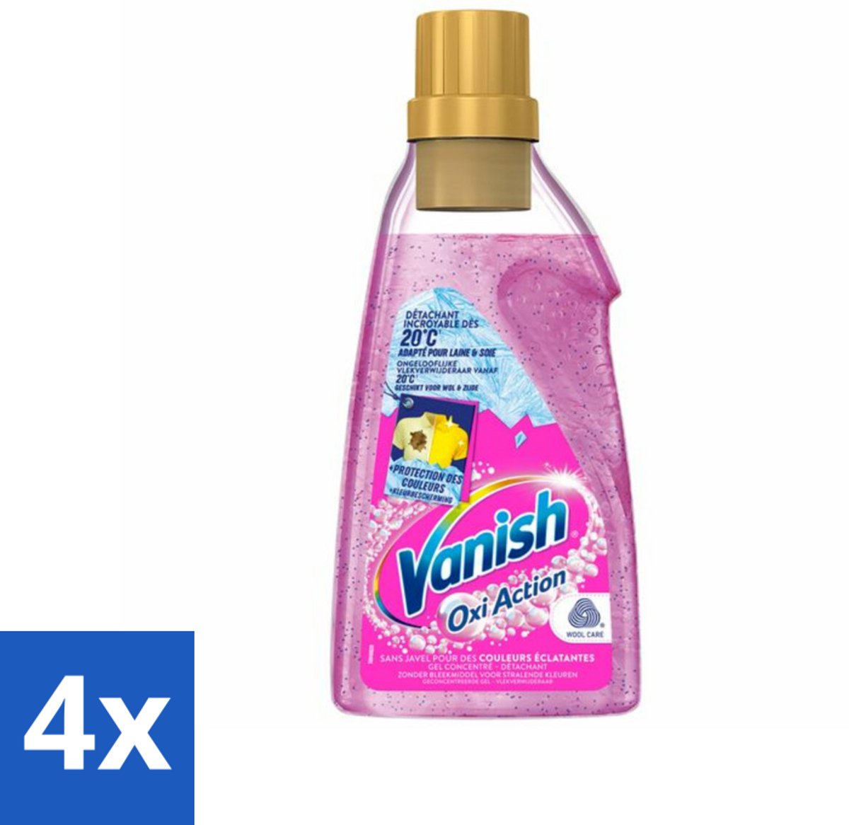 4 x Vanish - Vlekverwijderaar - Oxi Action Wasbooster Gel - Voor Gekleurde Was - 750 ml - Vlekkenverwijderaar - Wasbooster - Gekleurde Was - Wasmiddel - Wasgel