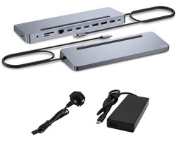 i-tec USB-C Metal Ergonomic 3x 4K Display Docking Station with Power Delivery 100 W + Universal Charger 100 W