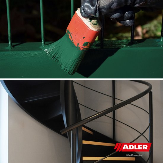 ADLER Ferrocolor 3in1 peinture antirouille – 0,75 Litre – Rouge feu – Apprêt et vernis en un – Pour intérieur & extérieur – Pour fer, acier, zinc & aluminium – Respectueux de l'environnement – Sans apprêt