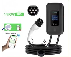 Laadpaal – 11 kW, 6 meter, 16A – Zwart, Type 2 – Met app-functionaliteit