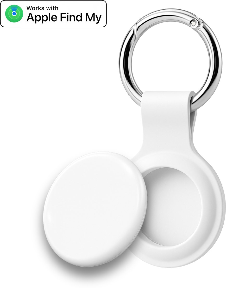 Fynda - Bluetooth Tracker & KeyFinder - Inclusief sleutelhanger - Werkt met Apple Find My - Geschikt voor Apple - Tracker Apple iPhone - Waterdicht - 80 dB - Wit - 1 Pack