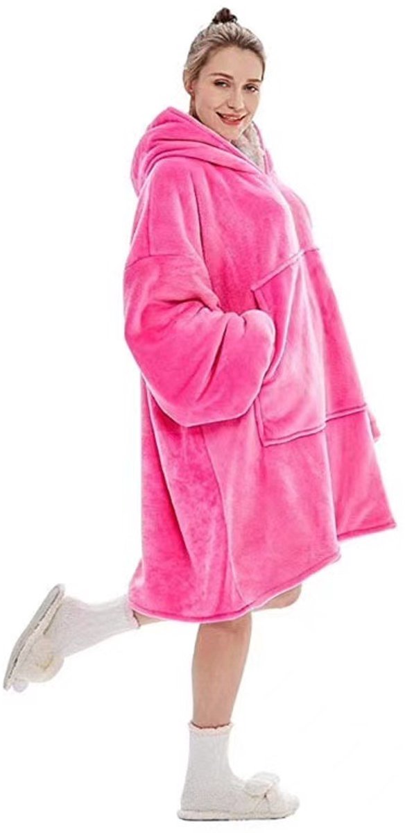 Pyama dames volwassenen - Hoodie dames - Loungewear - voor volwassenen, dames, tieners - met capuchon - comfy Fleece - warme - 90cm