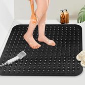 Douchemat - 80 x 80 cm (Vierkant) - Polyvinylchloride (PVC) - Antislip - extra grote - Kleur : Zwart