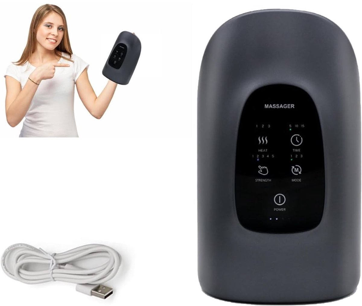 VH Supplies® Handmassage Apparaat - Handmasseer Apparaat - Massage Apparaat - Draadloos - Zwart