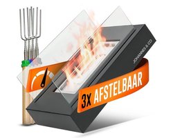 Bio Ethanol Sfeerhaard XL – Tafelhaard binnen & buiten - complete set - Aanpasbare vlam - Klein,…