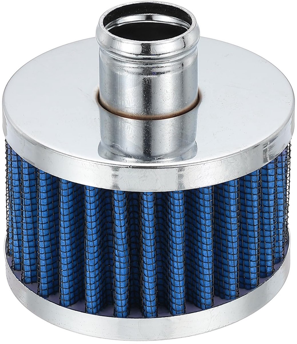 22 mm luchtfilter, motorkegel koud schoon luchtinlaatfilter, ontluchtingsventiel, afdekking, ademfilter voor motorfiets, auto, blauw