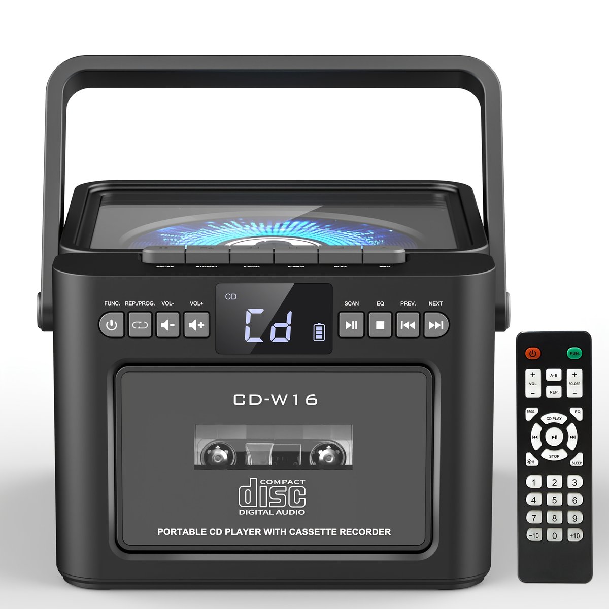 Retro CD-Cassette Speler - 5000mAh Accu - Draagbare Boombox