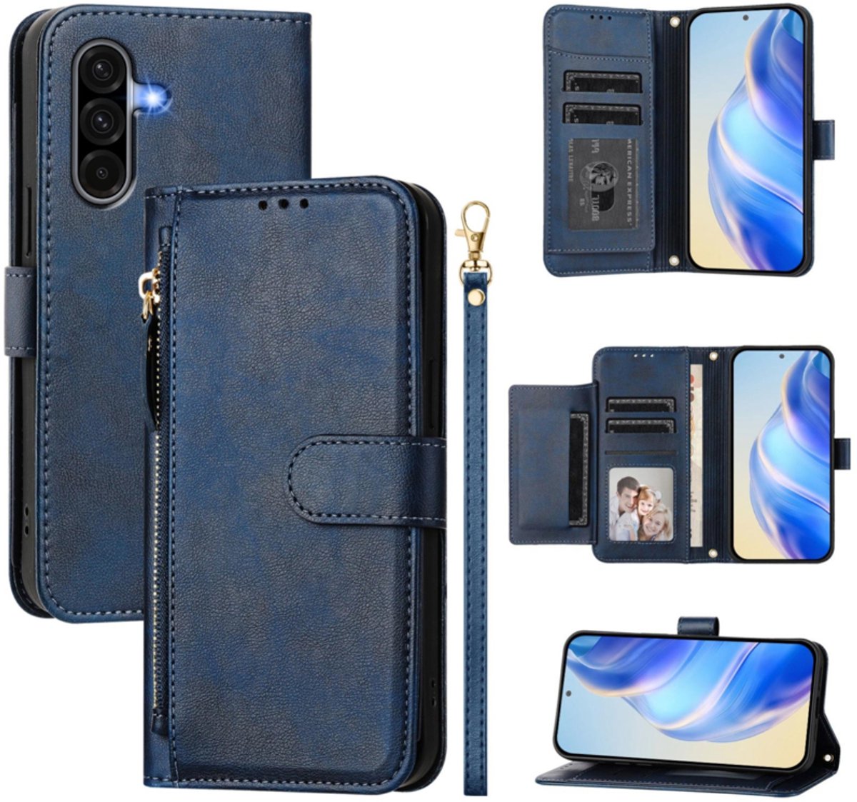 Portemonnee - Etui Hoes Tas geschikt voor Samsung Galaxy A37 - A36 - A56 - Blauw