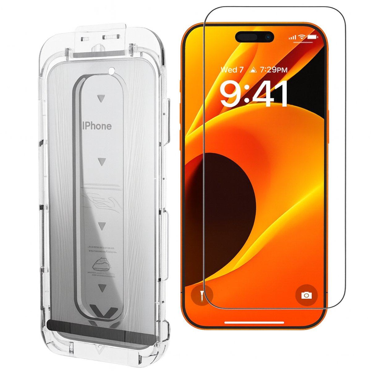 Screenprotector Geschikt voor iPhone 15 Plus – Met Montage Frame – 9H Beschermglas – AR Antireflectie – Case Friendly – Ultieme Duidelijkheid & Bescherming - 2x