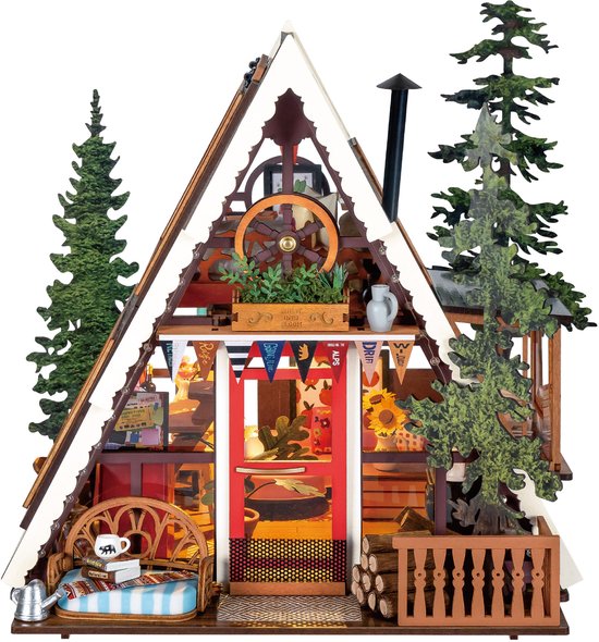 Cabane en A Robotime - Série de maisons miniatures à DIY Rolife - DG179 - Maison miniature - Kit de construction - Loisirs créatifs
