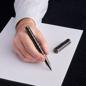 Hugo Boss Frame Grid Balpen - Zwart & Gun Metal