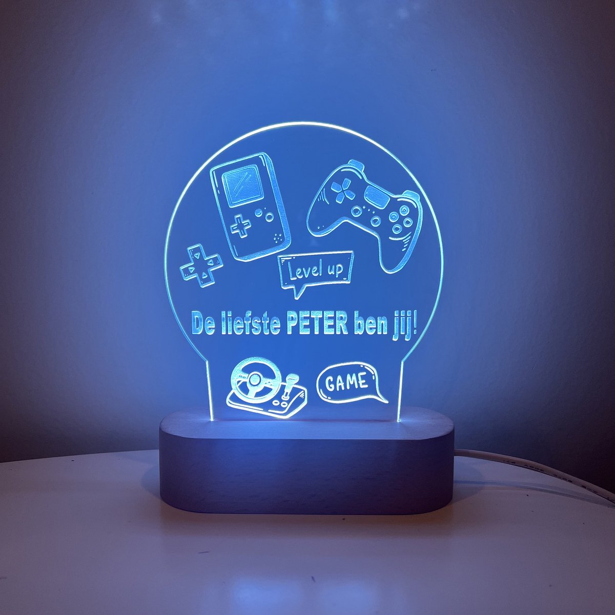 LED lamp liefste PETER | games | liefste peter | peter vragen | peter worden | peetoom vragen | peettante worden | cadeau | geschenkdoos | giftbox | ellerliefste peter