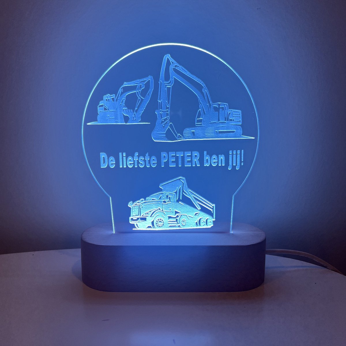 LED lamp liefste PETER | digger | STRIK | liefste peter | peter vragen | peter worden | peetoom vragen | peettante worden | cadeau | geschenkdoos | giftbox | ellerliefste peter