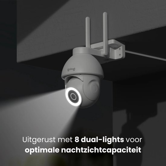 Gologi Superior Outdoorcamera 2 - Buiten camera met nachtzicht - Beveiligingscamera - Security camera - Muur & Dakbevestiging - 4MP - Met wifi en app - Zwart van Gologi — afbeelding 2