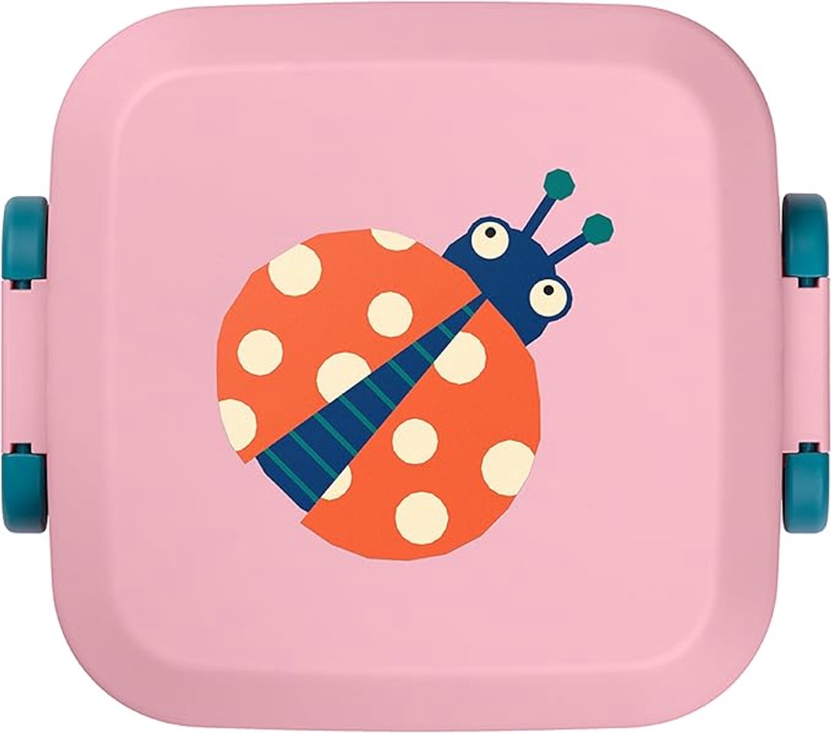 Amuse Rikko Kids Ladybug Bento Lunchbox - 550ml + 2x185ml - Broodtrommel Kinderen met 3 Compartimenten - BPA-vrije Bentobox - Brooddoos met Lekvrije Snackdoosjes