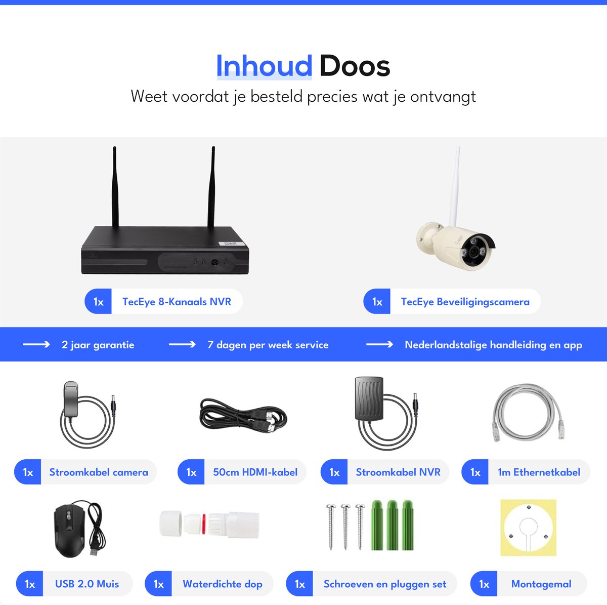 Teceye Compleet Camera Beveiliging Set met 1x Wifi IP Camera - CCTV Camerasysteem - Beveiligingscamera binnen - Wifi Beveiligingscamera Set Buiten - Beveiligingscamera - Beveiligingscamera buiten - Beveiligingscamera Draadloos buiten – foto 8