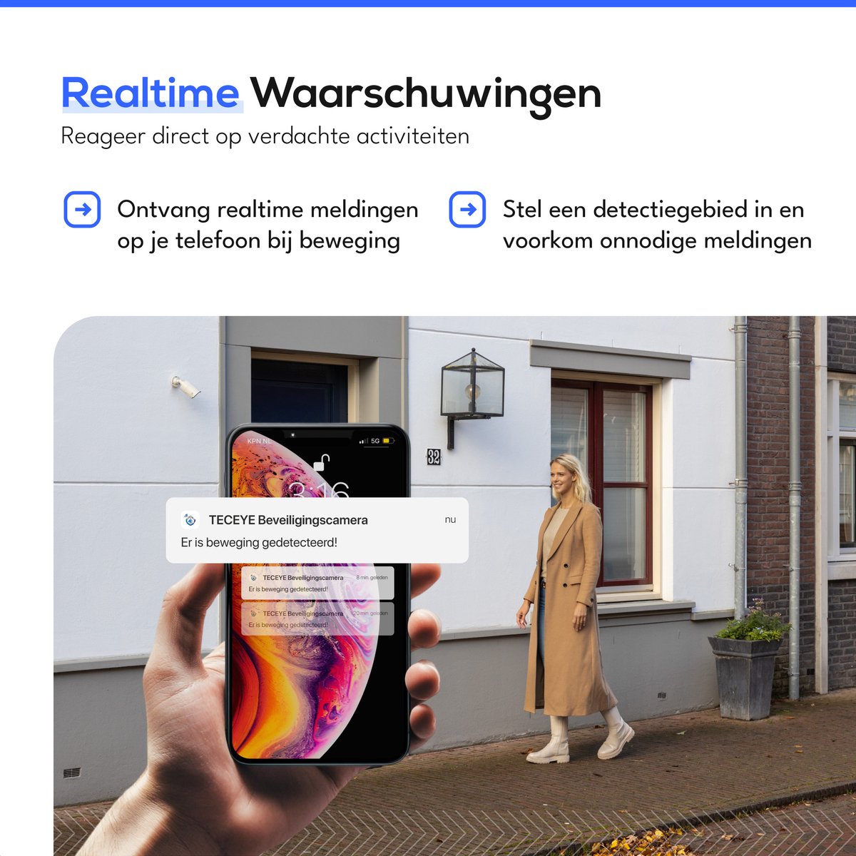 Teceye Compleet Camera Beveiliging Set met 2x Wifi IP Camera - CCTV Camerasysteem - Beveiligingscamera binnen - Wifi Beveiligingscamera Set Buiten - Beveiligingscamera - Beveiligingscamera buiten - Beveiligingscamera Draadloos buiten – foto 4