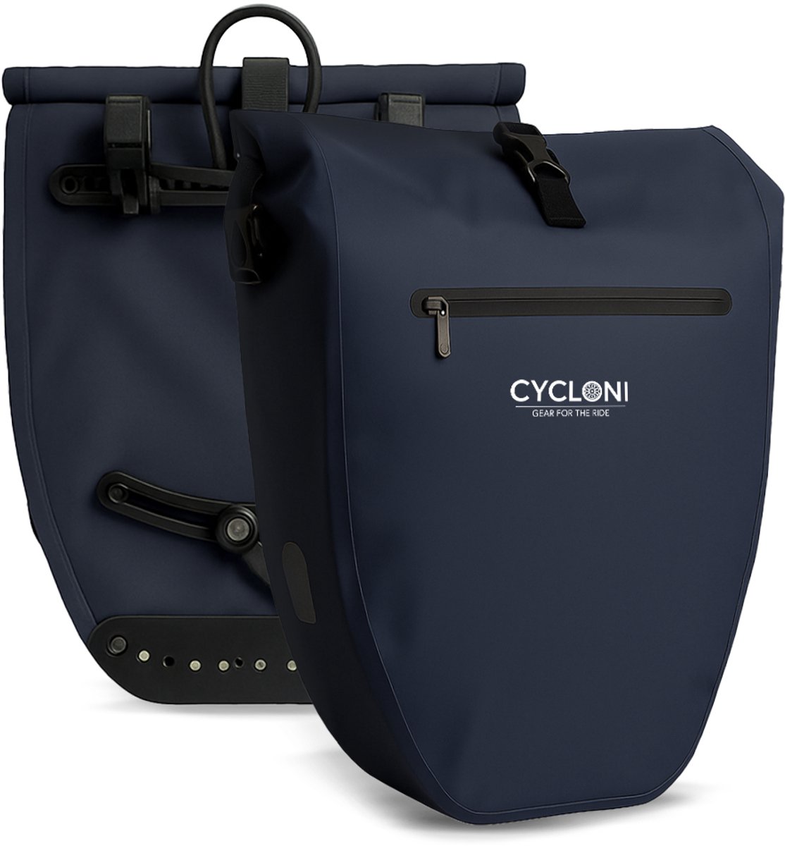 Cycloni Ridge Luxe E-bike Fietstas 28L - Waterdicht & Lichtgewicht - Pakaftas met Schouderband en Laptopvak - Blauw