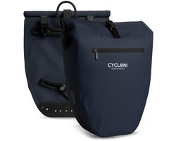 Cycloni Ridge Luxe E-bike Fietstas 28L - Waterdicht & Lichtgewicht - Pakaftas met Schouderband en Laptopvak - Blauw