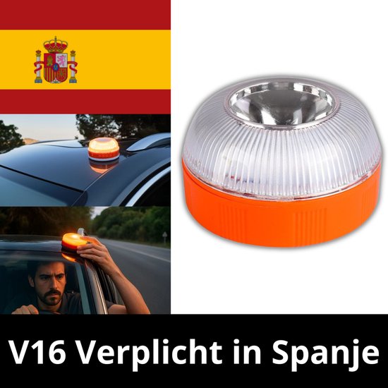 Noodverlichting V16 Gehomologeerd DGT Goedgekeurd Auto Noodlicht Oplaadbaar Magnetisch Inductie Stroboscooplicht