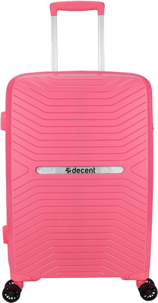 Decent CROSS-ONE Middelmaat koffer 66x42x26 – Reiskoffer met wielen - Lichtgewicht koffer – Reiskoffer middenmaat - Veilig TSA Cijferslot – Pink