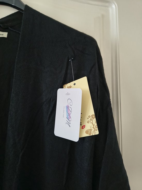 Halflang warm dames vest Dysa-effen zwart-Maat M/L