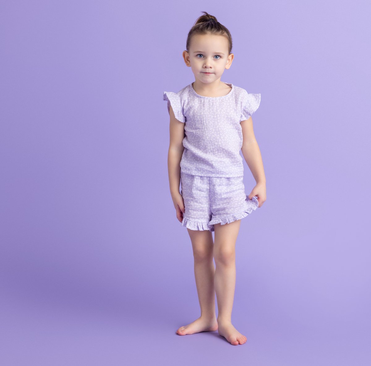 Swim Essentials | Lila Panterprint Meisjes Set Strand - Muslin — afbeelding 3